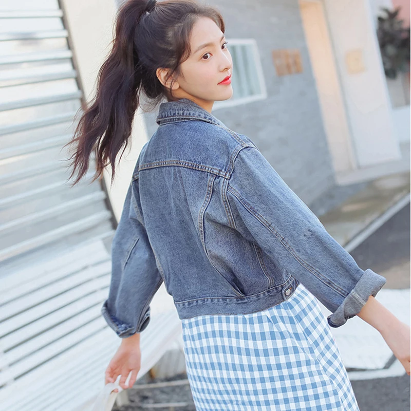 Женская джинсовая куртка с длинным рукавом 6 цветов | одежда