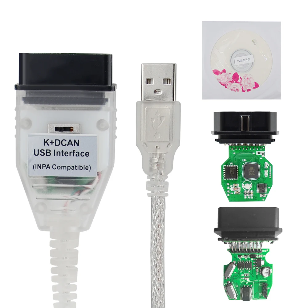 2021 полный чип для BMW INPA K DCAN + может FTDI USB диагностический Интерфейс совместим с