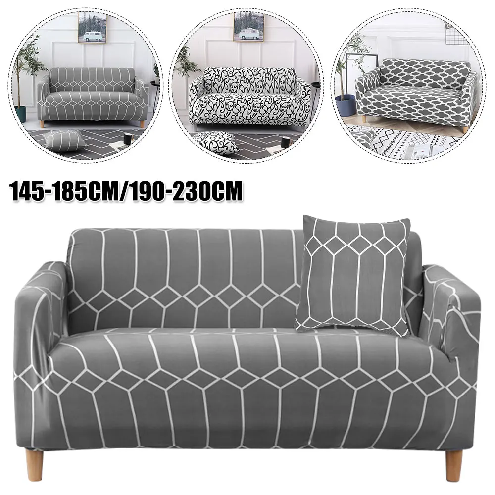 

Stretch Plaid Solid Sofa Slipcover Elastic Sofa CoversStretch Tight Wrap All-inclusive Sofa Cover Living Home Decor 2/3/4-seater