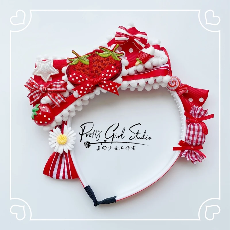 Клубничный оригинальный ручной работы милый клубничный KC заколка с боковым