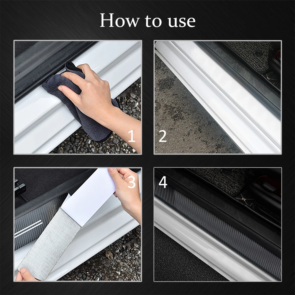 

4Pcs For Chevrolet 2005-2011 2012 2013 2014 2015 2016 2017 2018 2019 2020 2021 Car Door Threshold Stickers Accessories Auto Sill