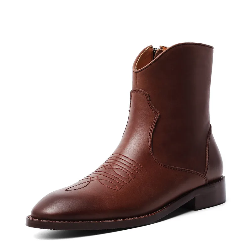 

Women Genuine Leather Zipper Ankle Boots Casaul Flat Solid Color Matin booties High Quality botas feminina Zapatillas mujer