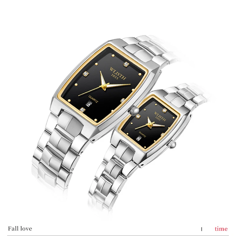 

Часы Wallis Мужские кварцевые с квадратным стальным ремешком, модные повседневные светящиеся, водонепроницаемость 30 м, подарок для студентов, ...