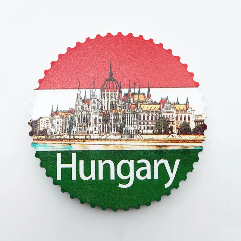 

QIQIPP Hungarian creative flag landmark tourism commemorative decorative crafts porcelain magnetic refrigerator collection gifts