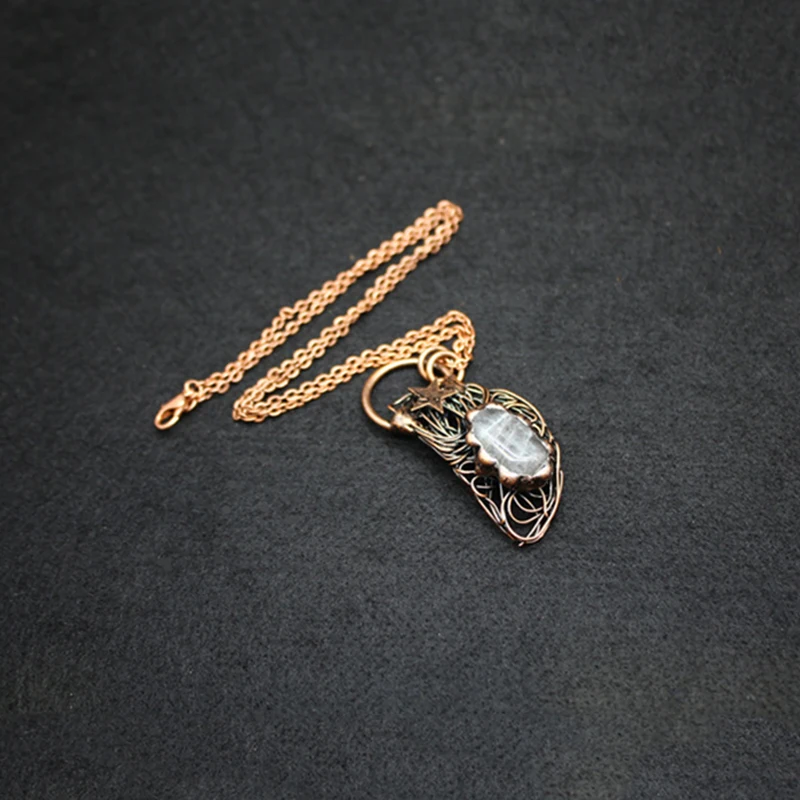 Винтажное ожерелье в стиле бохо с натуральными блестящими камнями для женщин и