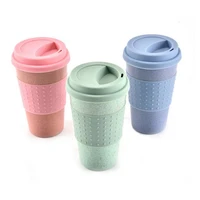 1pcs cola coffee cups wheat straw bottle multi functional with lid coffee mug portable travel mugs drinkware reusable