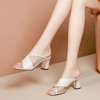womens sandals 2020 summer new sexy thick heeled hollow fish mouth high heeled sandals women mesh ladies sandals wear sandals