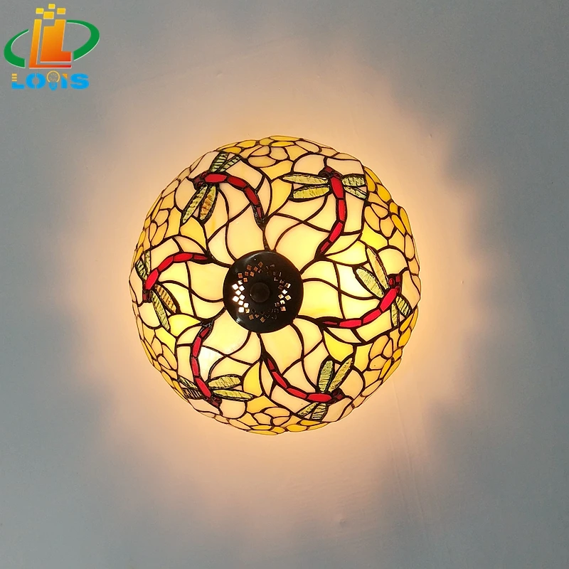 Американская потолочная лампа в виде стрекозы 10 дюймов светильник стиле тиффани