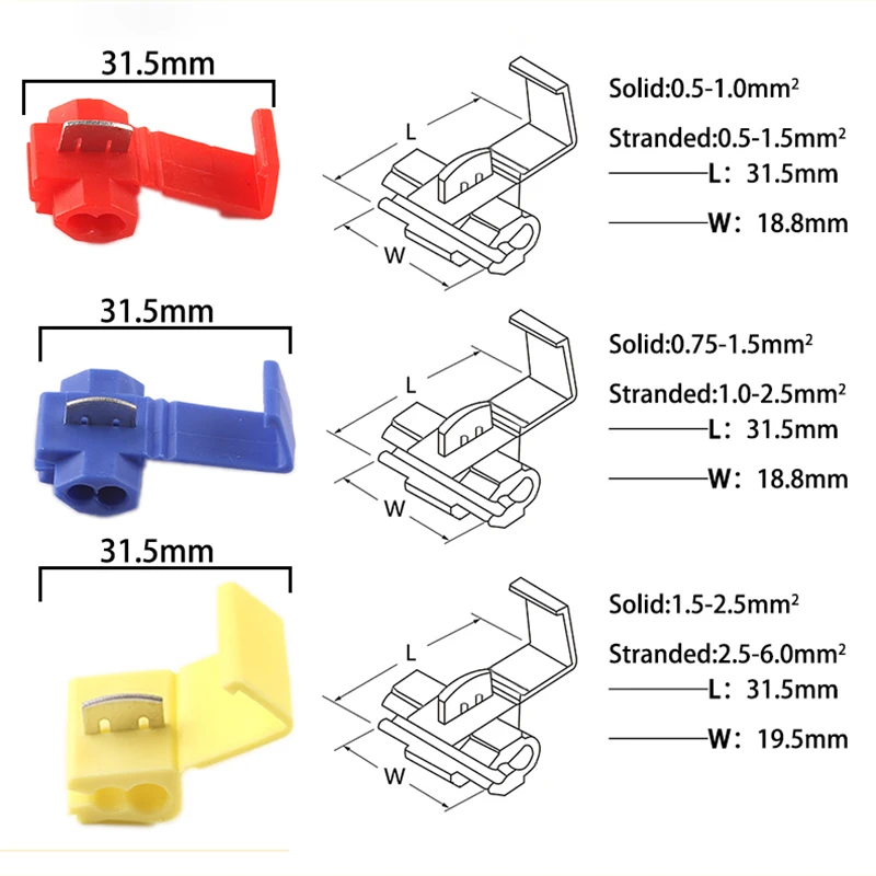 5/10 PCS Auto Line Connector T Shape Wire Cable Connectors Terminals Crimp Splitter Car Audio Kit Quick Connection Clip |