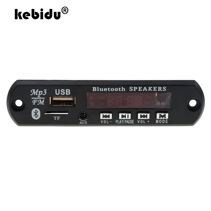 Kebidu светодиодный Bluetooth Вызов APE FLAC MP3 WMA WAV декодер плата FM MP3-плеер AUX 3 5 мм в 12 В