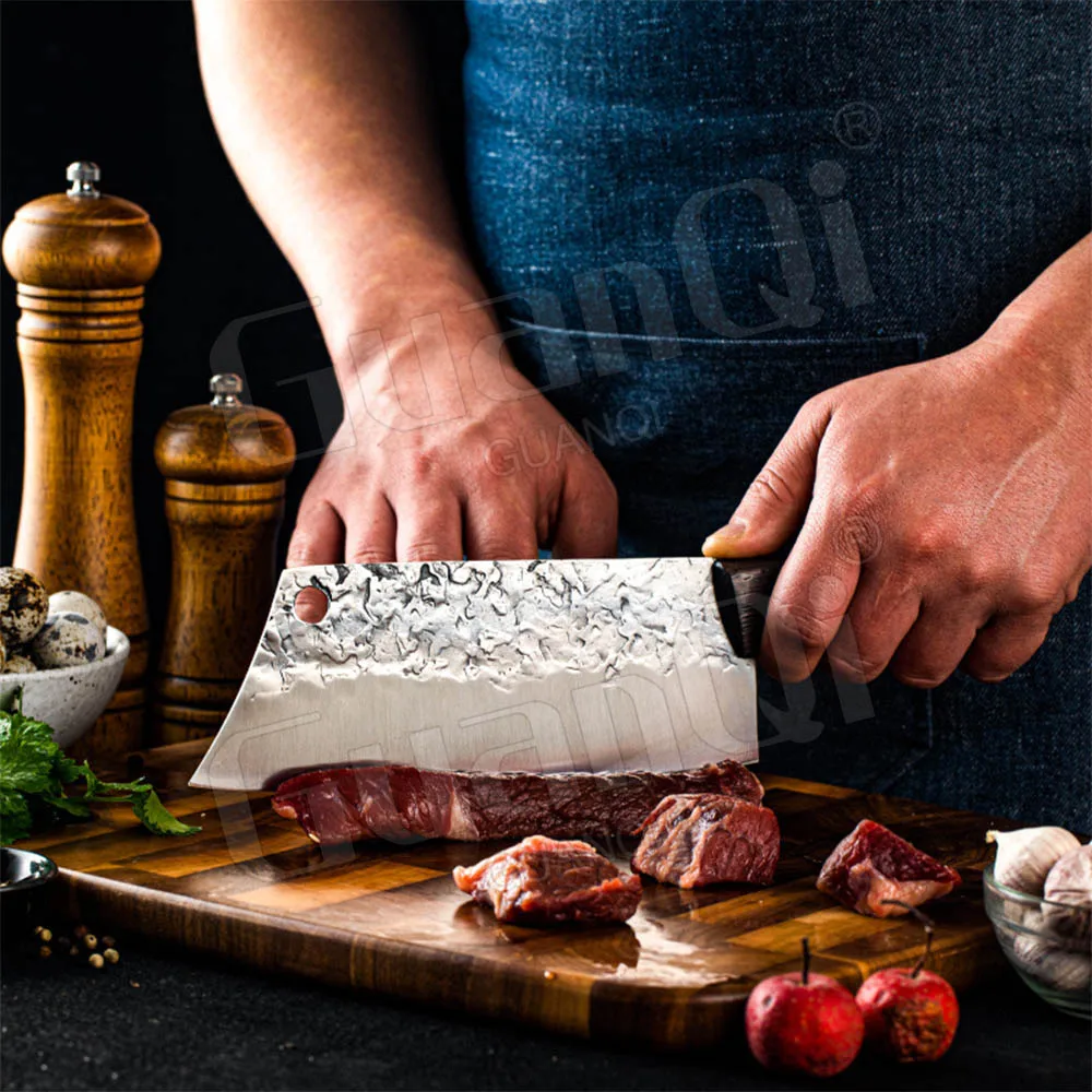 Кованый кухонный нож из нержавеющей стали острый клинок ручной работы для