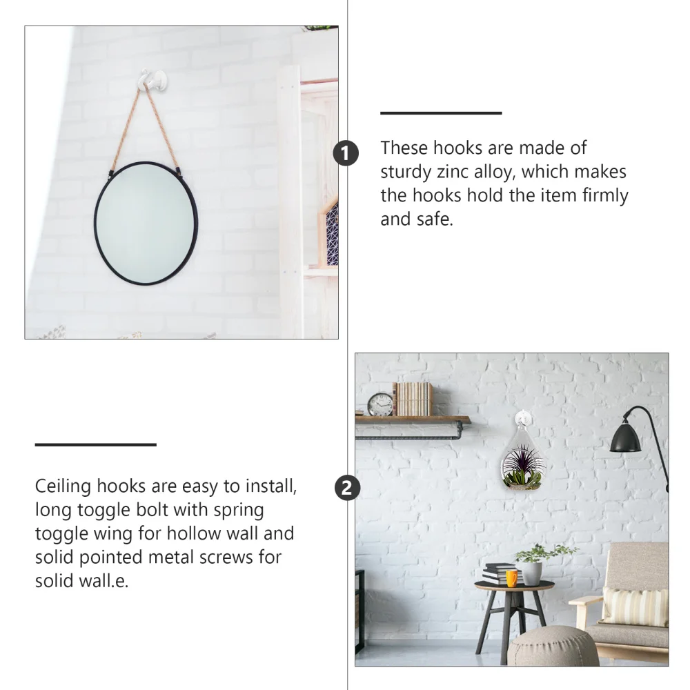 

6 Sets Of Folding Orchid Hooks Ceiling Hooks For Hanging Plants Zinc Alloy Hooks