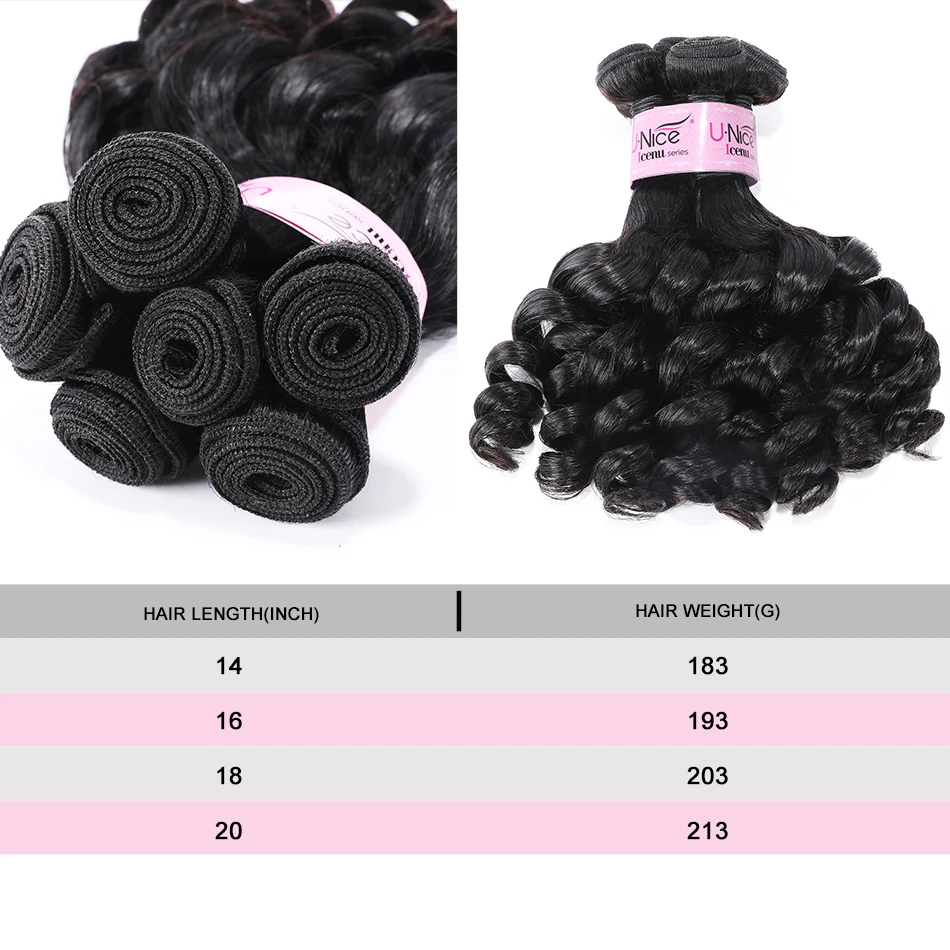 売る Unice Fumi-人間の髪の毛のストランド,巻き毛のヘアロット6ピース/セット,タイトスパイラルカーリー,ダブルウィーブ,体育毛,ウェーブ