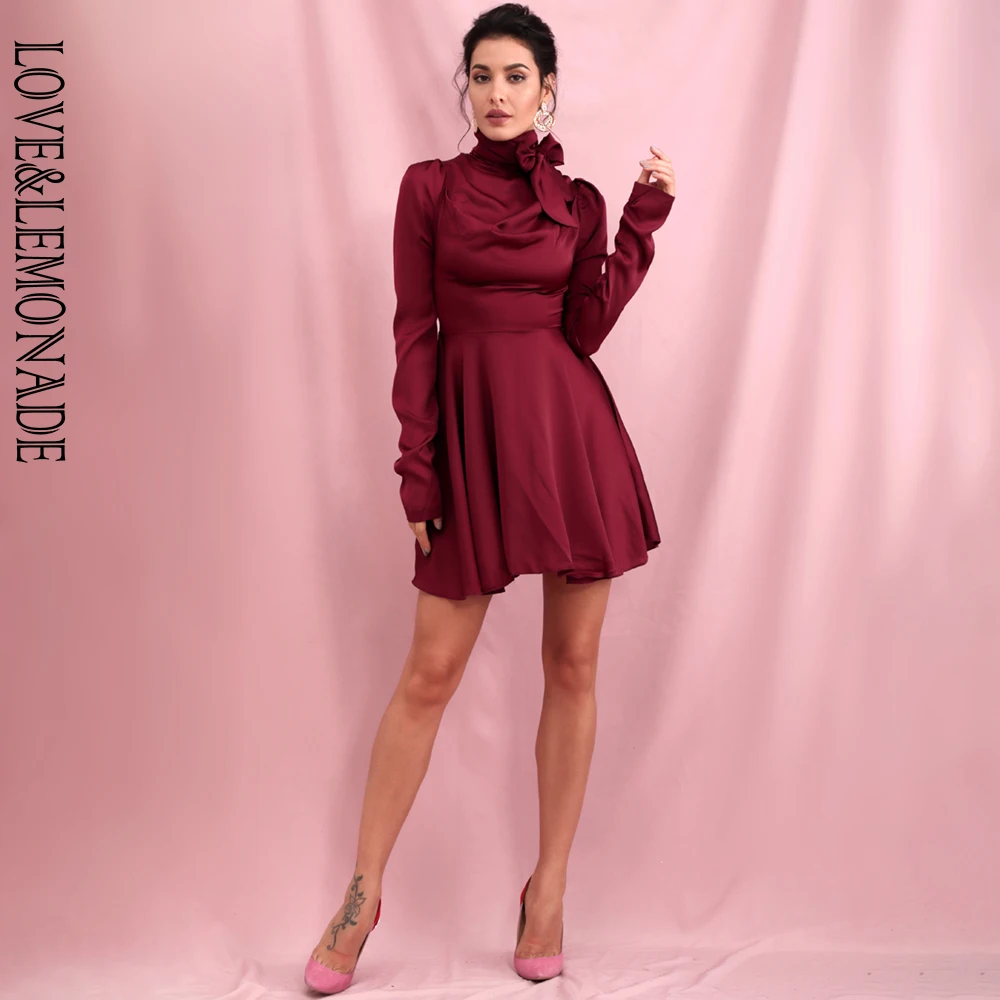 Платье LOVE &amp LEMONADE LM81660 весеннее эластичное платье из искусственного шелка с