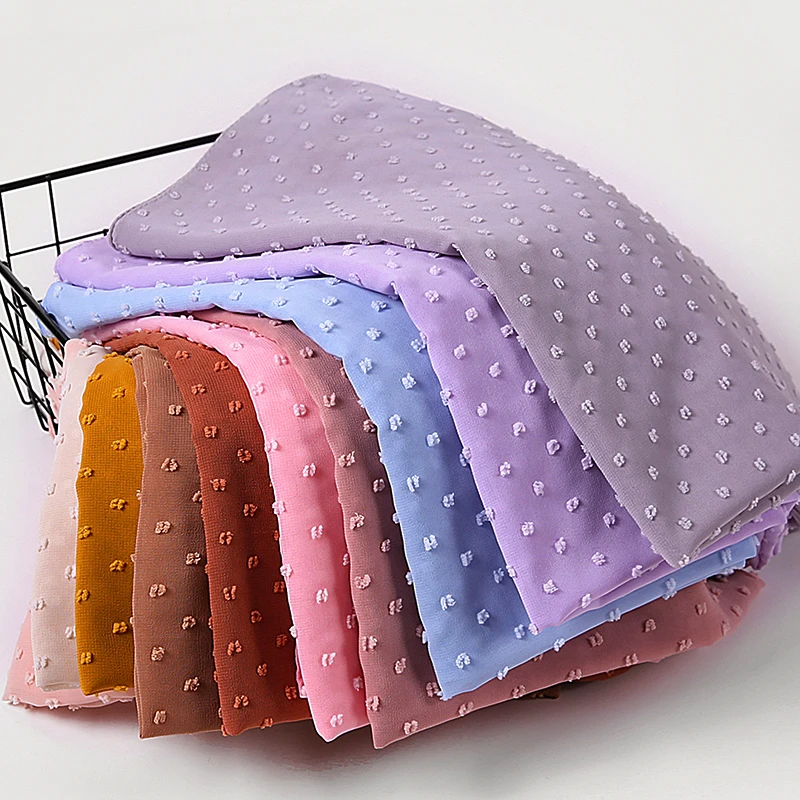 Шифоновый хиджаб с помпоном диаметром 180*70 см| |