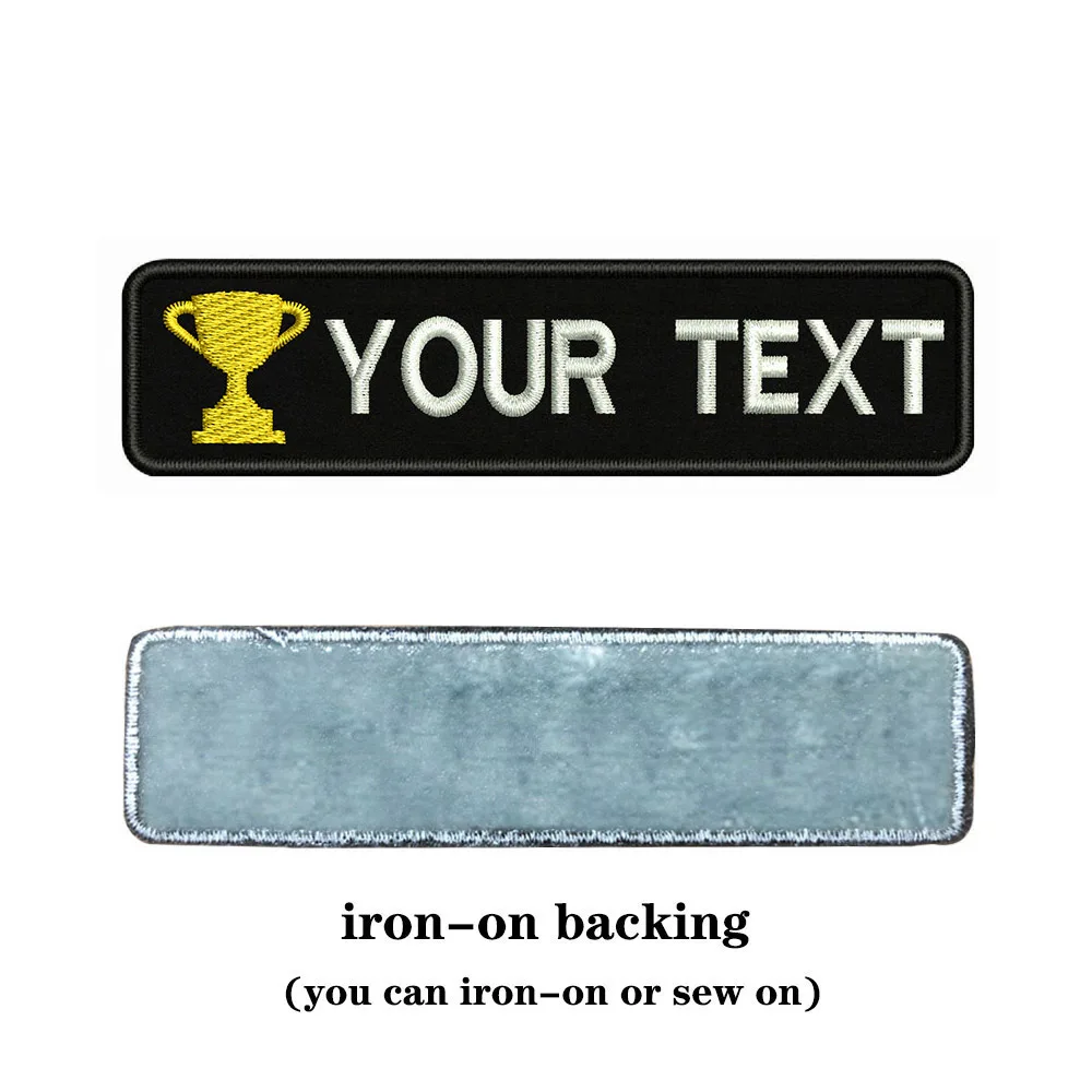 Нашивка с логотипом трофеи 10X2.5cm нашивка вышитым именем и нашивкой в полоску
