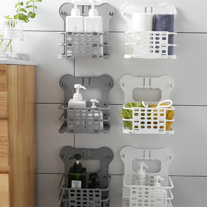 

Collapsible Laundry Basket Wall-Mounted with Handle Punch-free Portable Foldable Dirty Clothes Hamper with 2 Hooks DA