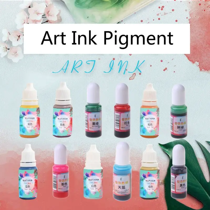 

ANGELADY 1PC Art Ink Natural Pigment Colorant Dye Ink Diffusion UV Epoxy Resin DIY Jewelry Making Tools 12 Colors