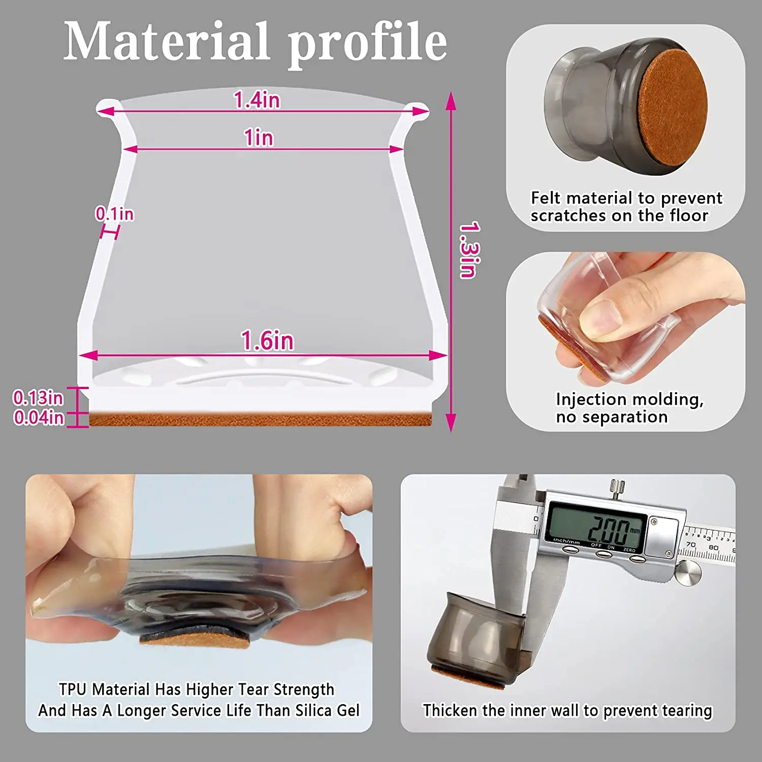 Чехлы на ножки стула мягкие силиконовые накладки для защиты мебели