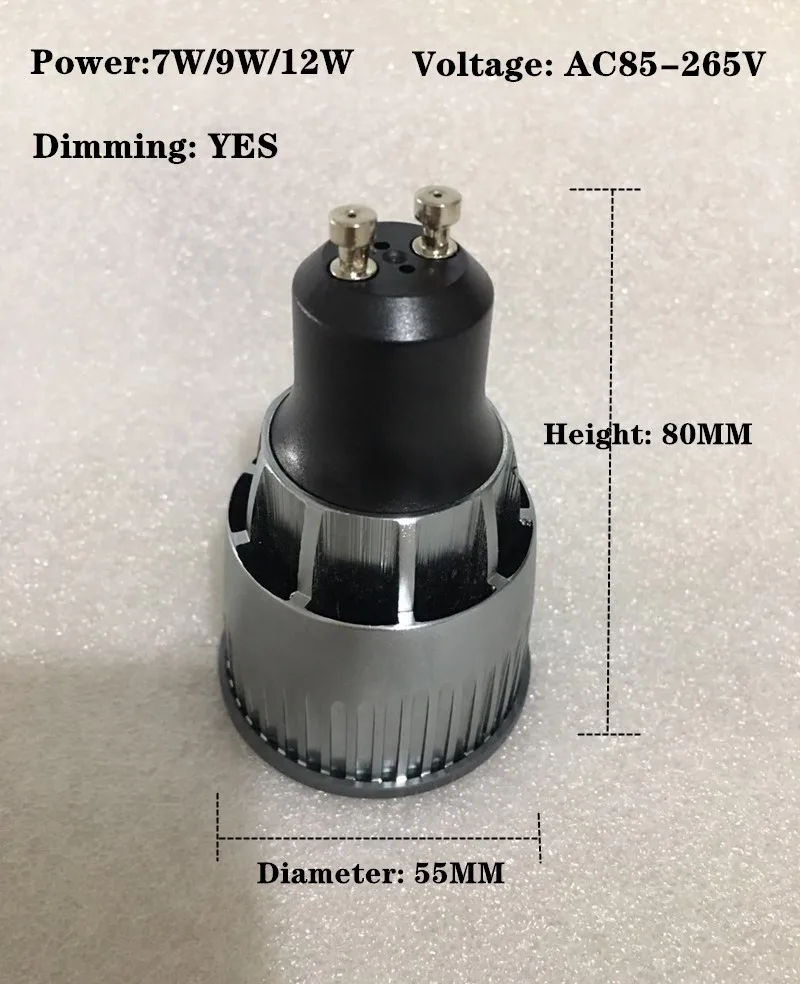 

Super Bright Dimmable GU10 COB 7W 9W 12W LED Bulbs Lamp AC110V 220V LED Spotlights Warm White/Cold White LED Lighting