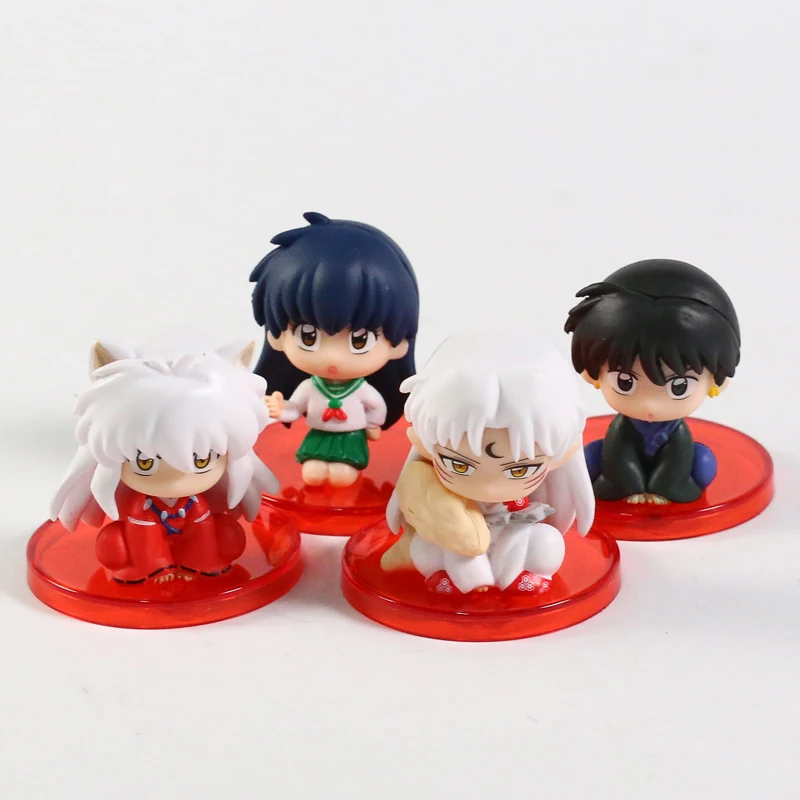 

Мини-фигурки из ПВХ Inuyasha Sesshoumaru Higurashi Kagome Miroku, игрушки Настольные куклы, 4 шт./компл.