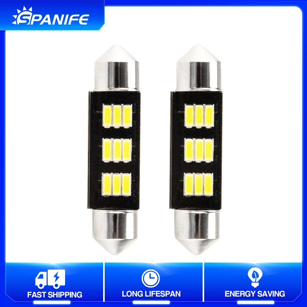 

2 шт., светодиодные лампы c5w CANBUS 39 мм C10W 4014 9 SMD 12 В