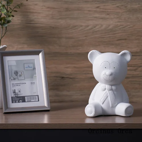 Мультяшная креативная Настольная лампа с медведем прикроватная для спальни в