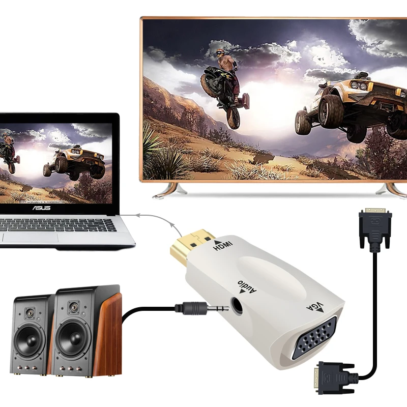Адаптер hdmi vga аудиокабель преобразователь штырь гнездо с поддержкой HD 1080P для Xbox360