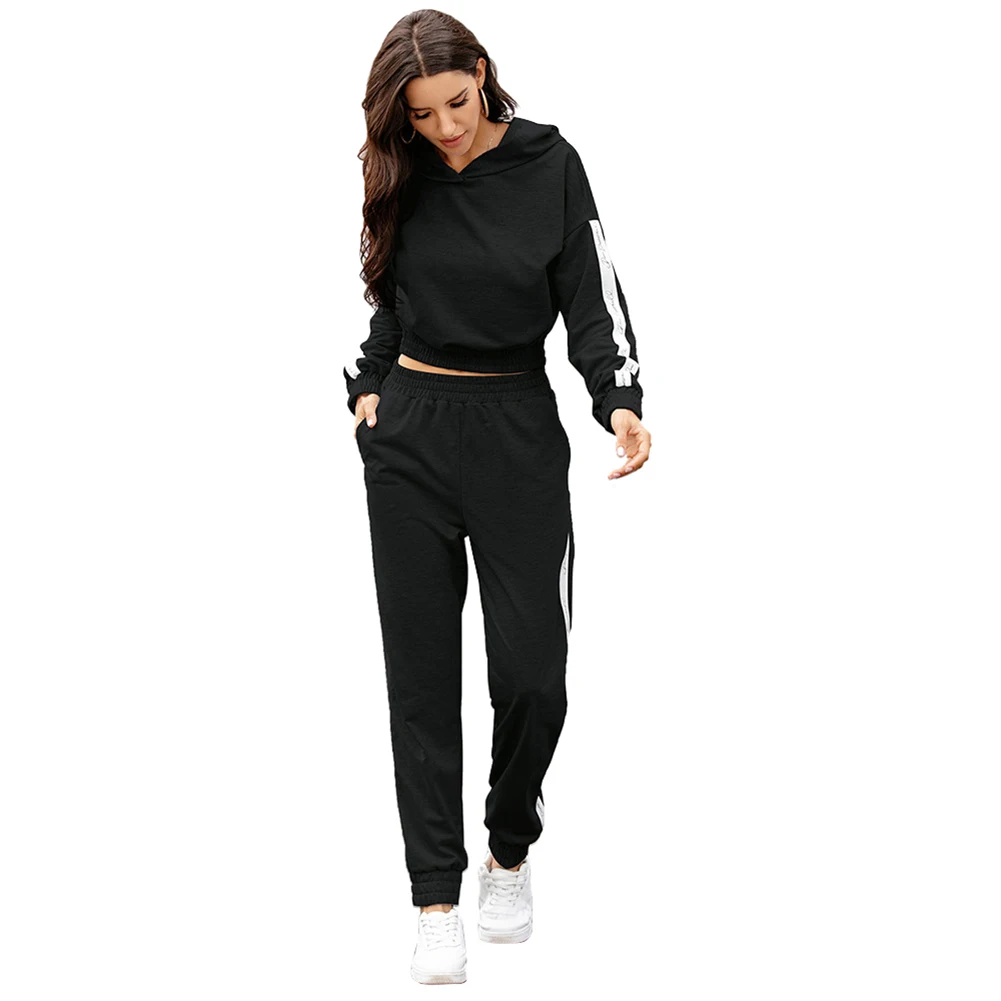 

Casual Student Two-piece Suit Summer Women Tracksuit Fashion Short Top+High Waist Harem Ankle Length Pant