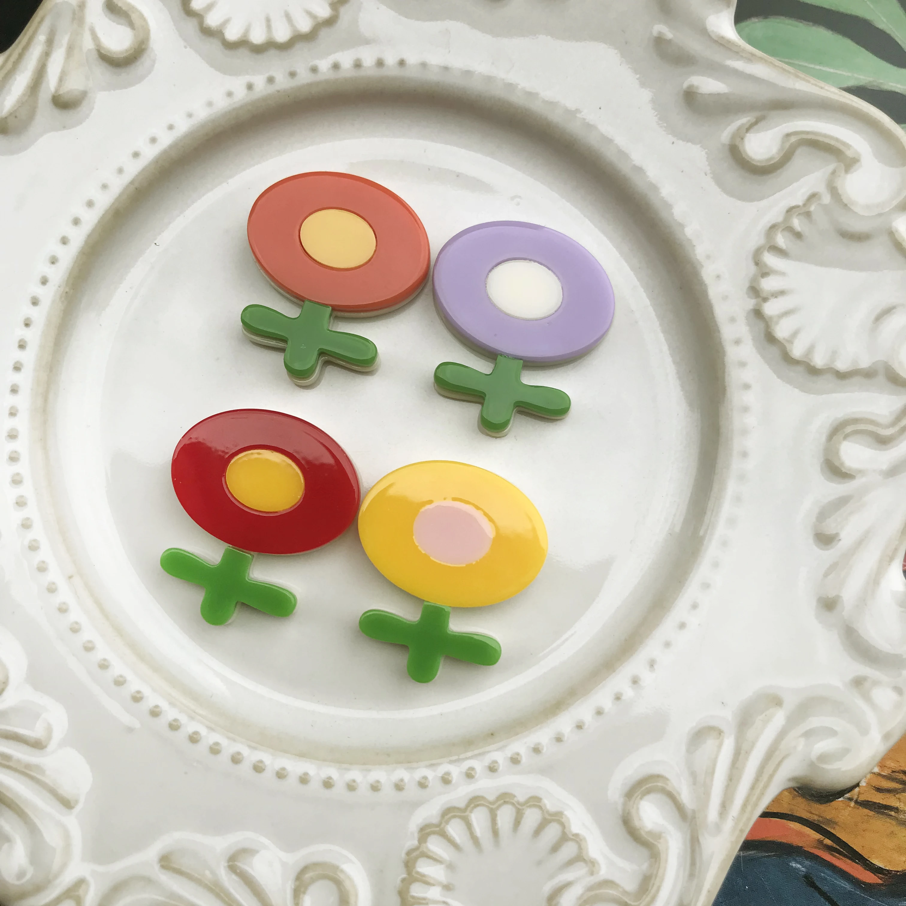 

Maylee cartoon children's interest color contrast lovely sun flower DIY hand jewelry earrings and Earrings accessories materials