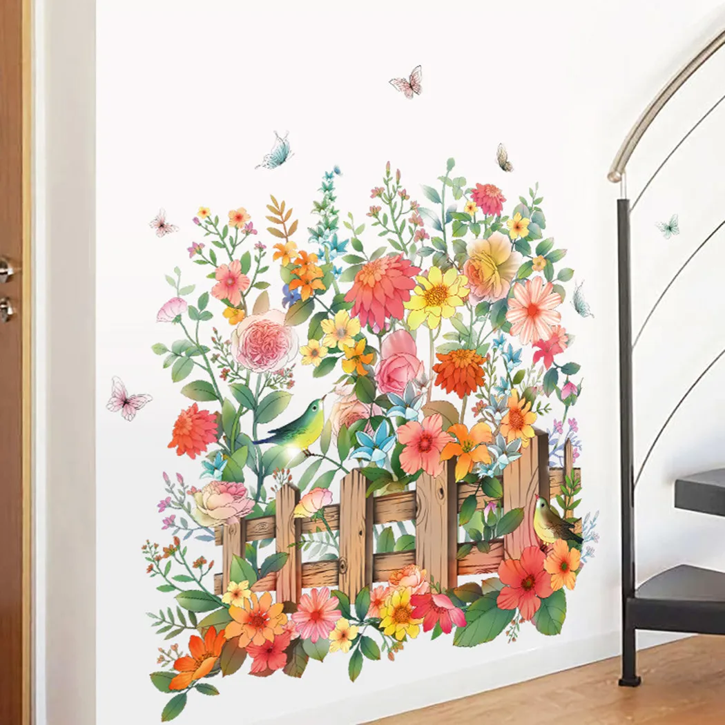 

1 Set Of Wall Stickers Butterfly Flower Grass Wall Sticker Living Room Home Decorative Wall Stickers High Quality