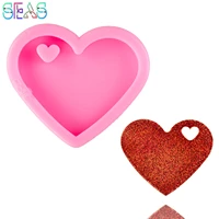 valentine heart shape mold diy keychain jewelry epoxy mould silicon resin crafting keychain love silicone cookie mold