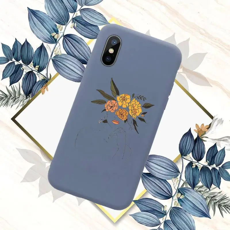 

Fashion design line art human face Graffiti Phone Case Candy Color for iPhone 11 12 mini pro XS MAX 8 7 6 6S Plus X SE 2020 XR