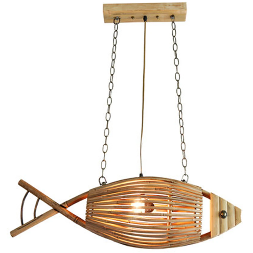 Плетеная подвесная люстра из бамбука цепочка для ресторана кафе магазина отеля