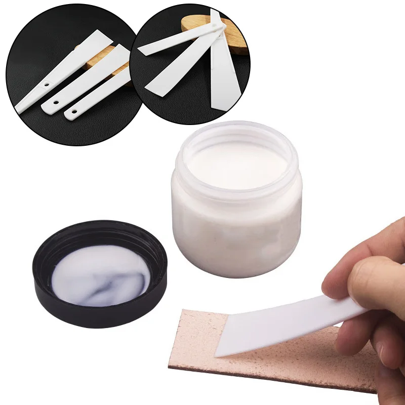 Белый самодельный клей для кожевенного ремесла пластмассовая скрапка мазка 20 40