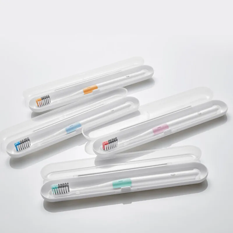 

DR.Bei Toothbrush Bass Method Sandwish-bedded Teeth Cleaning Brush Soft 4 pcs in 1 set with 4 Travel Box Tooth Brush