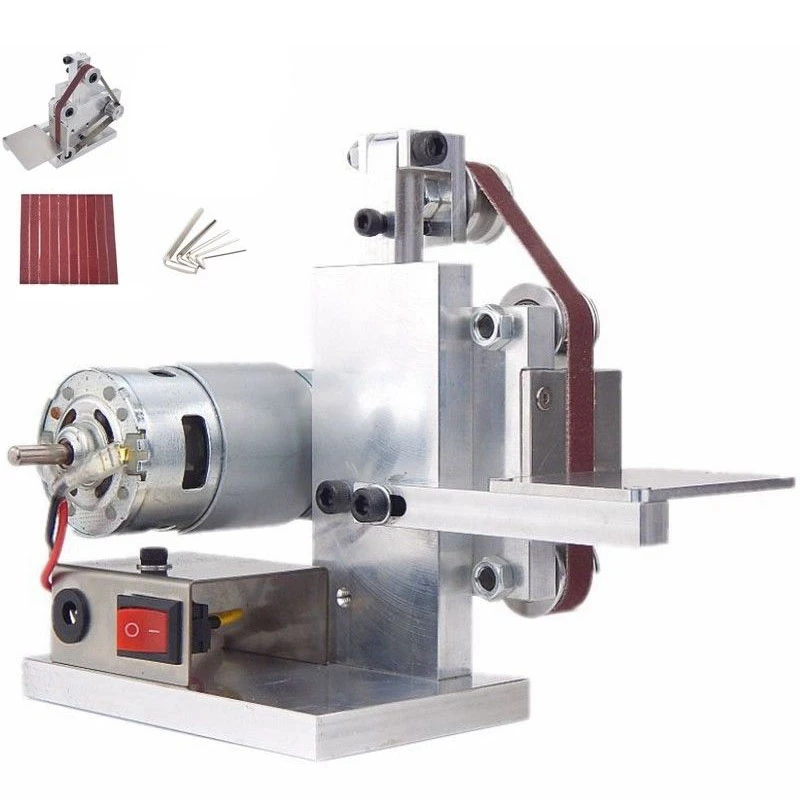 Us Plug Diy шлифовальный ленточный мини станок настольный шлифовальная