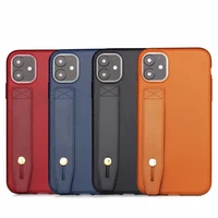 the new leather wristband bracket phone case for iphone 12 mini 11 pro x xr xs max se2 7 8 plus shockproof protection cover