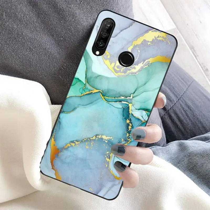 

Glitter Gradient Marble Texture Phone Case for Huawei Honor 8x C 9 10 i lite play view 10 20 30 5A Nova 3 I
