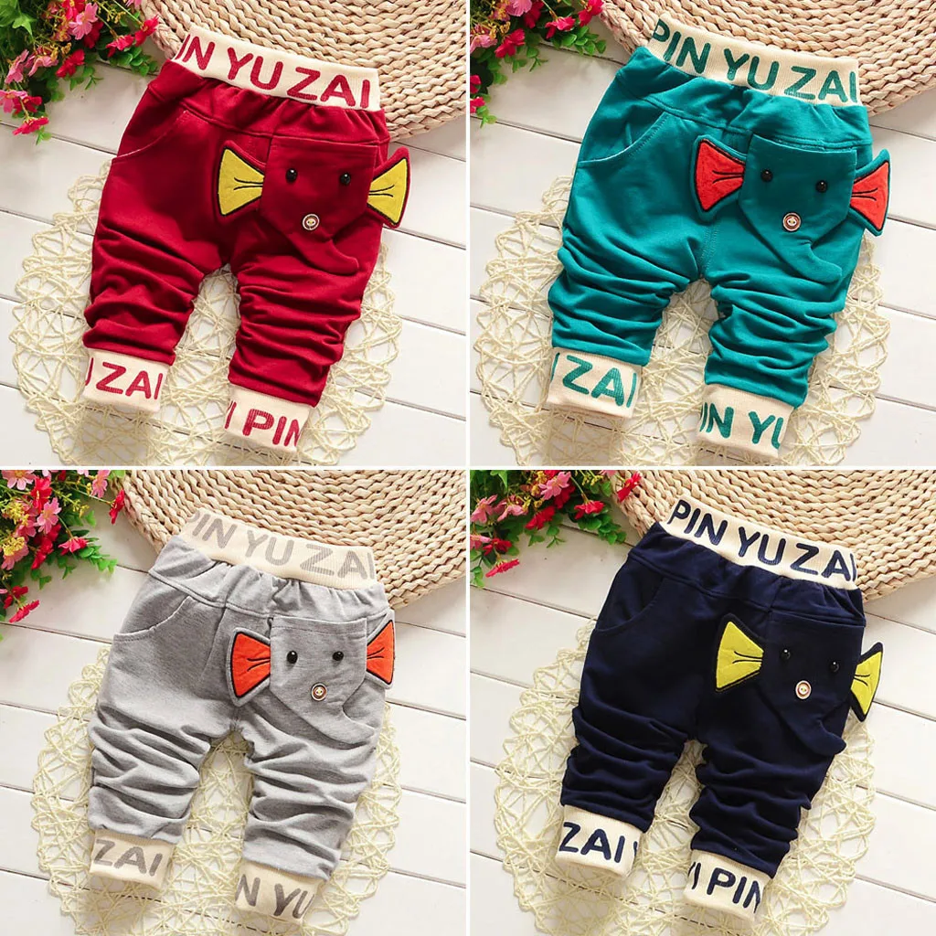 Детские штаны с мультяшным слоном милые зимние защитой от комаров для маленьких