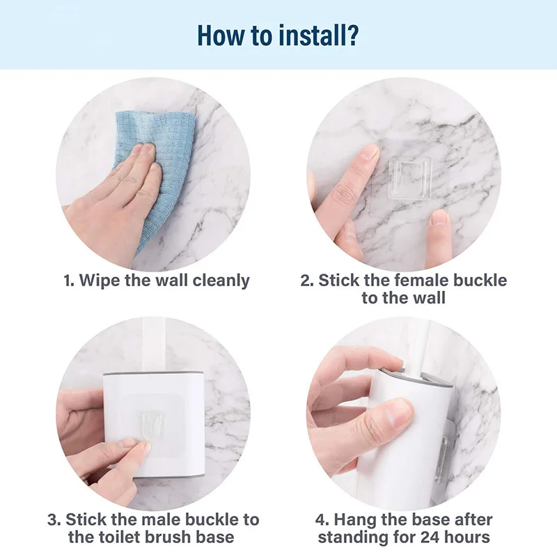 Мягкая силиконовая щетка для унитаза из ТПР с держателем черная настенная