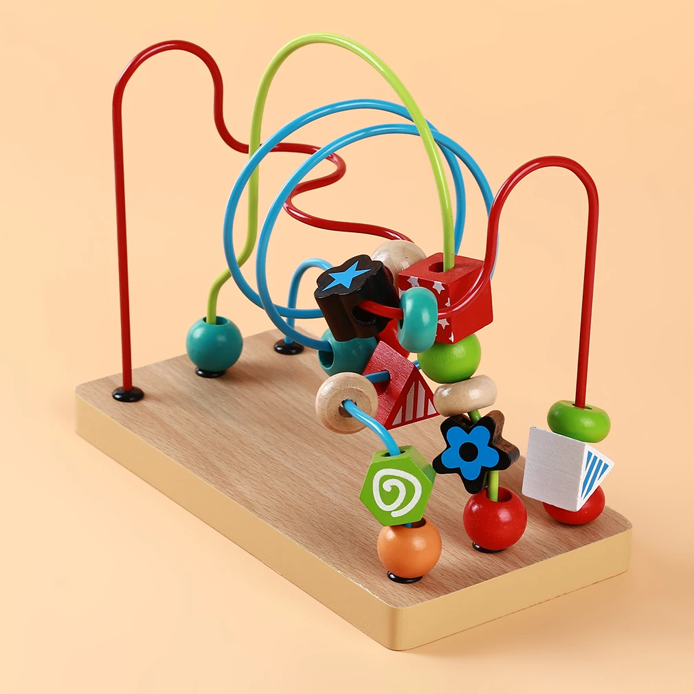 Деревянные круглые бусины с принтом игрушки подсчитывающие круги лабиринт