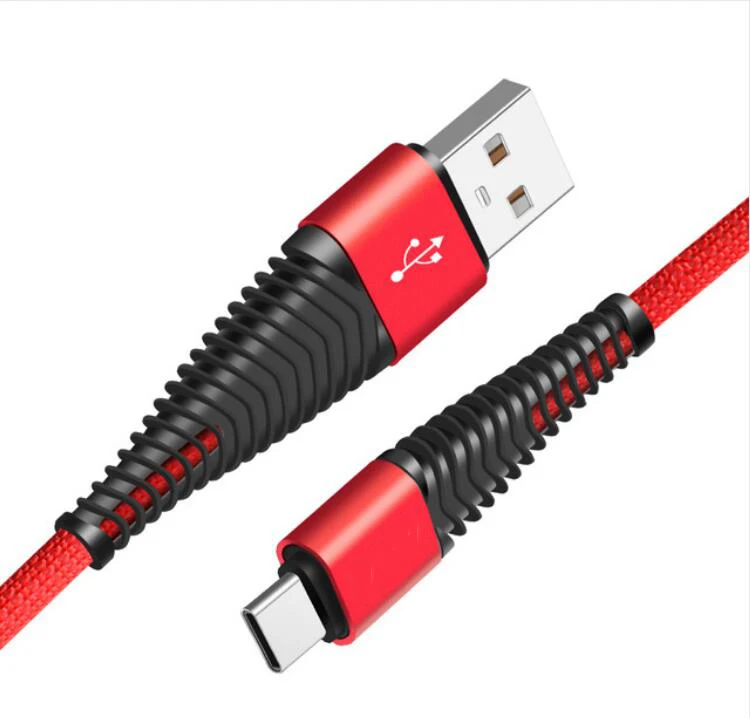 1 м USB 3,1 usb type C кабель нейлоновая линия и металлическая вилка type-C USB для htc G11/htc G14/htc G18/zte U880/SONY MT15i/MITI M2 - Тип штекера: Red