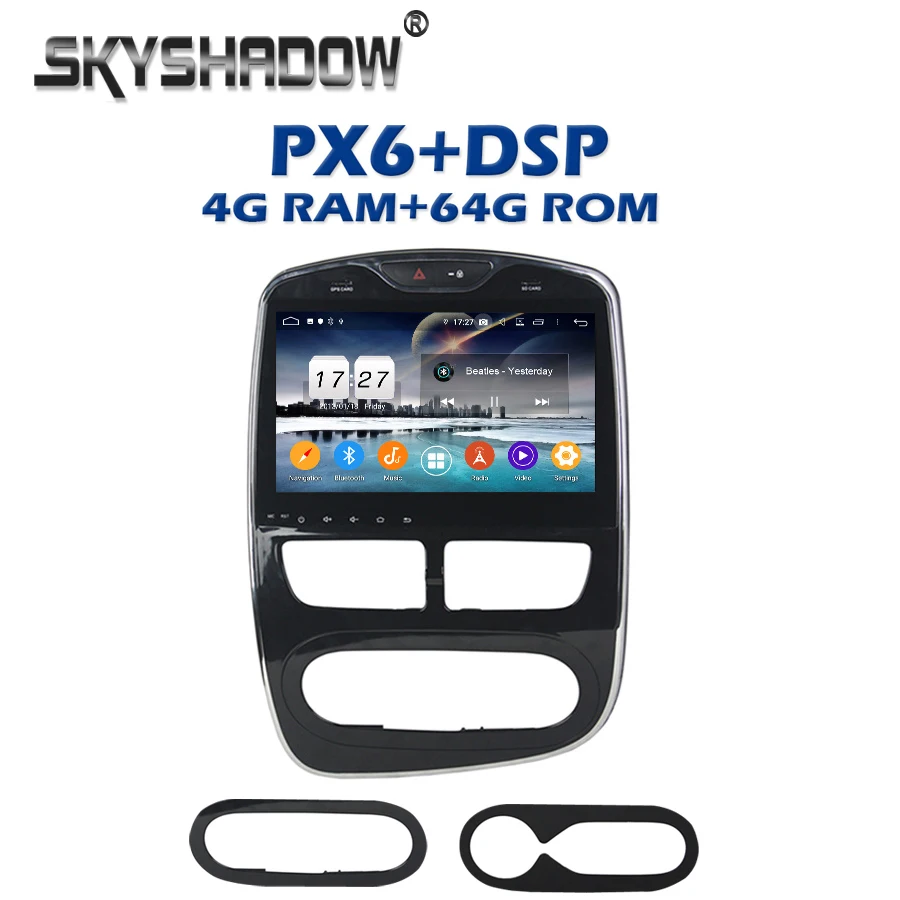 PX6 автомобильный dvd-плеер DSP ips Android 9,0 4G+ 64G RDS радио gps карта Wifi Bluetooth 4,2 для Renault Clio 2013