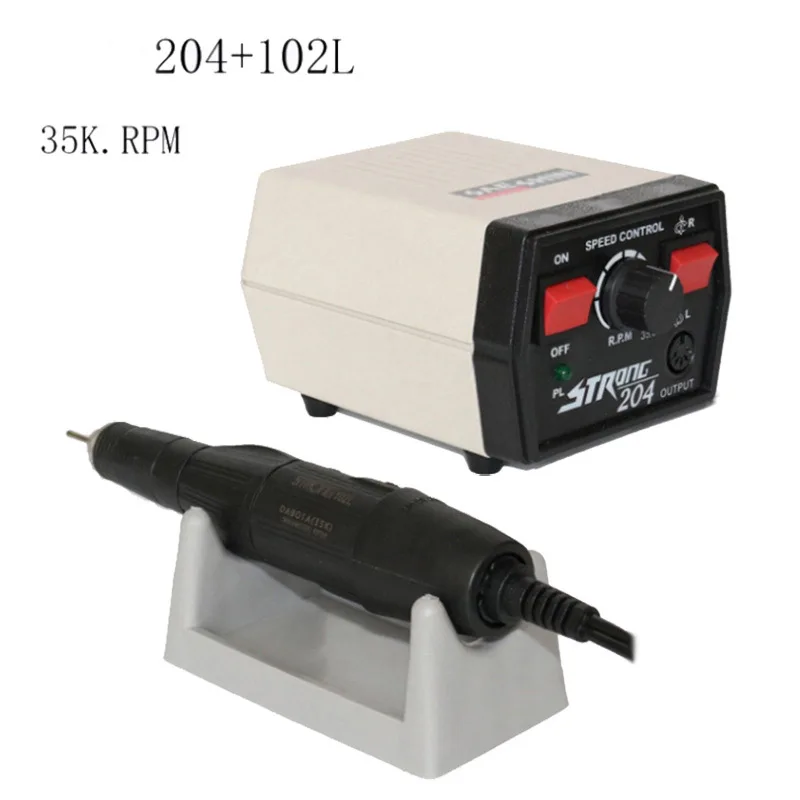 Dental Lab Micro motor saeshin Strong204 and 102L handpiece Polishing Micromotor