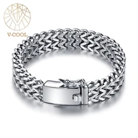 ancient silver color stainless steel 12mm width buddha bracelet for women chain bangle charms bracelets men pulseira jewelry 014