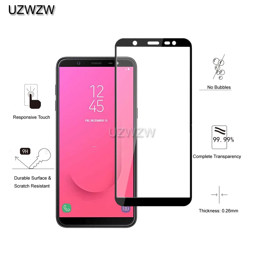 2 шт стекло для samsung J8 полное покрытие 0,26 мм 2.5D экран защитное закаленное стекло для samsung Galaxy J8 стекло