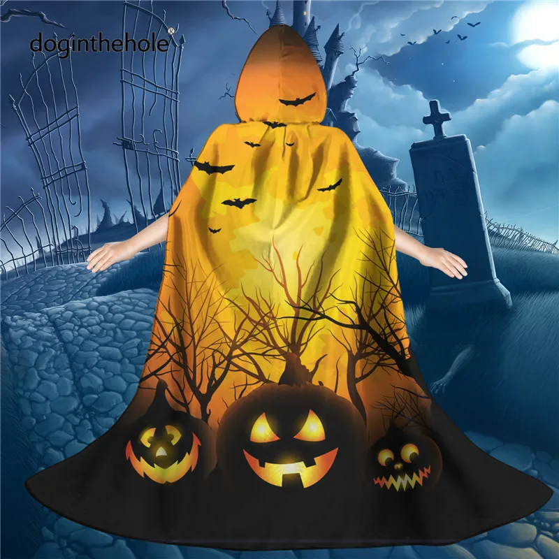 

Doginthehole Хэллоуин вечевечерние Детская одежда Детский Косплей Толстовка накидка костюм Джек-о-фонарик паттрен с капюшоном накидка