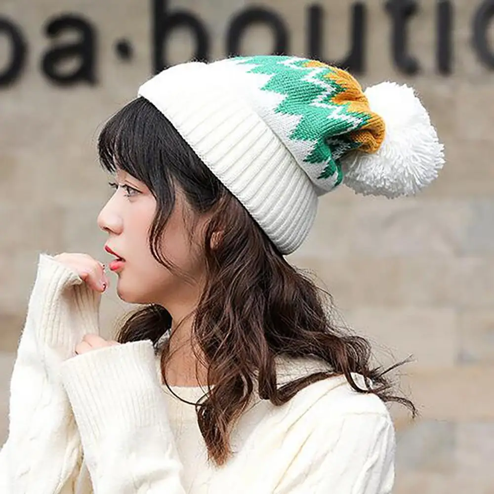 Новая модная женская теплая зимняя шапка с помпоном из искусственного меха