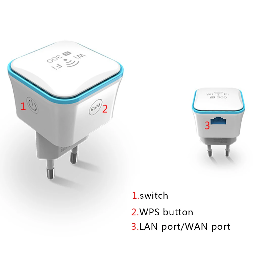 Wi Fi расширитель диапазона мини беспроводной 300 Мбит/с ретранслятор Ethernet порт